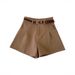 Women's High-Waisted A-Line Wide-Leg Casual Shorts Korean Style Retro Spring New 2026 New Style Simple Bottoms_ecoleips.com