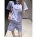 Women's Purple Shorts Set, 2026 Summer Hot Selling Two Piece Set, WKV Elegant Goddess Style High End Outfit_ecoleips.com