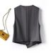 Women's Grey Suit Vest Korean Style Layered Short Sleeveless Elegant Outerwear for Spring/Autumn 2026 New Fashion_ecoleips.com