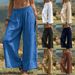 Women's Clothing Women's Spring/Summer Solid Color Loose Casual Wide Leg Trousers For Formal & Casual For Women_ecoleips.com