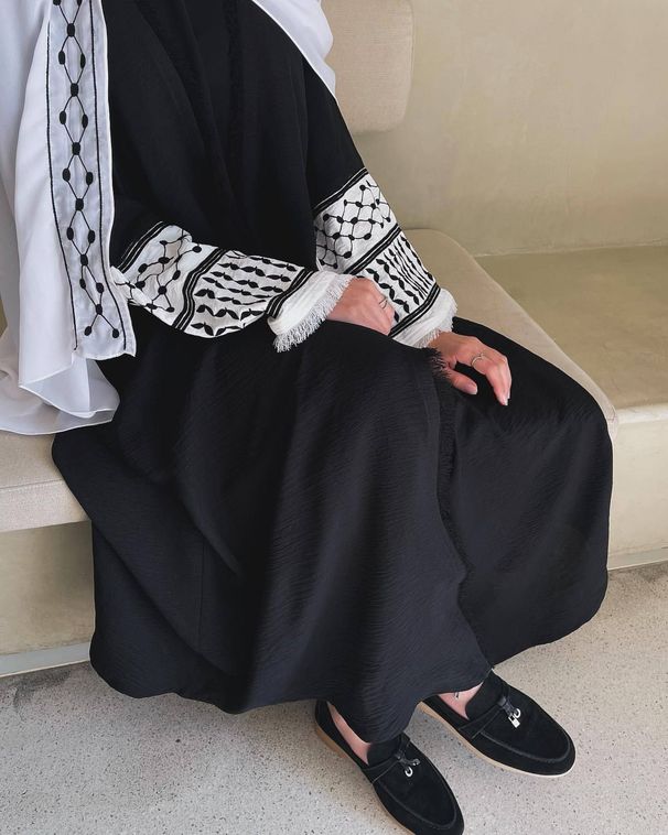 Modest Muslim Women's Fashion Abaya Embroidered Cardigan Robe LN874_ecoleips.com