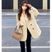 Women's Brown Suit Jacket Petite Sophisticated Stylish Korean Style Casual Spring Autumn 2024_ecoleips.com