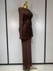 Elegant Brown Mesh Fold Long Sleeve Bodycon Dress Women Evening Party Club Sexy Perspective Fashion Luxury Birthday Dresses EYC8_ecoleips.com