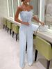 Spring and Summer European and American Feather Tube Top Sexy Fashion Jumpsuit_ecoleips.com