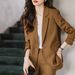 Women's Clothing Red simple fashion suit suit women's suit jacket high waist straight fashion_ecoleips.com