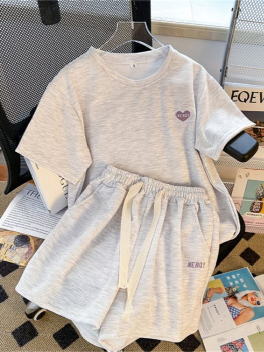 Women's Clothing Summer Short Sleeved Shorts Suit Two Piece Casual Sports Suit For Women Summer Loose Can Be Worn Outside Shopping_ecoleips.com