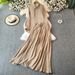 Elegant Women's Two-Piece Set Loose Long Sleeve Blouse High-Waist Slimming Midi Skirt Office Casual Wear 3D Pattern Stretch Comfort_ecoleips.com