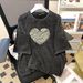 Summer New Women's Short Sleeve T-Shirt Washed Old Design Printed Loose Mid-Length Top For Students_ecoleips.com