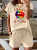 Women’s 2 Piece Outfit Set – Oversized Graphic T-Shirt And Biker Shorts Matching Set, Casual Summer Lounge Tracksuit For Daily Wear-352_ecoleips.com