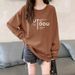 Korean Style Women's Sweatshirt Fleece Lined Thick Casual Loose Top Spring Autumn Winter New Versatile Niche Fashion_ecoleips.com