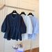 2025 Summer New Korean Version Design Sense Niche Loose Asymmetric Pleated Patchwork Doll Shirt Women's Trend_ecoleips.com