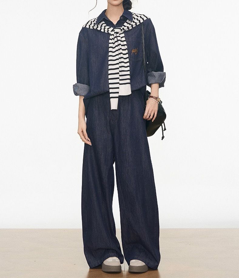 WESTAYONE Women's Suit 2025 New Denim Jacket Tencel Jeans + Shawl_ecoleips.com