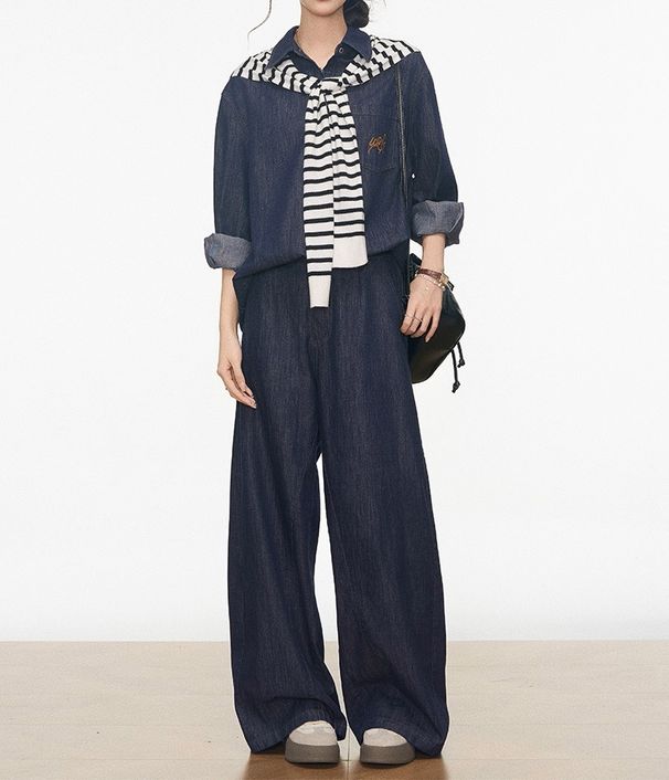 WESTAYONE Women's Suit 2025 New Denim Jacket Tencel Jeans + Shawl_ecoleips.com