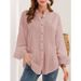 Verve Spring Summer New Solid Color Long Sleeve Shirt Cotton Linen Blouse Cardigan Women's Clothing_ecoleips.com