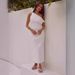 Women's Clothing Spring And Summer New Independent Station Solid Color Oblique Shoulder Off Shoulder Sexy Mid Length Dress_ecoleips.com