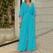 Women's Clothing Bat Sleeve Solid Color Short Sleeve Loose Jumpsuit_ecoleips.com