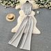 Women's Slim Fit Two Piece Set Summer Commuter Friendly High Waisted Top With Short Sleeves And Slightly Flared Pants Versatile Fashionable Suit_ecoleips.com