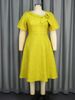 Women's Clothing New Jacquard Fabric Flower Dress Large Size A Line Dresses_ecoleips.com