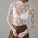 Independent Website New Lace Top Sexy Hollow-out Women's Casual Inner Wear Long-sleeve Mesh Base Shirt_ecoleips.com