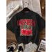 European And American Trade Round Neck Short Sleeve Leopard Print Cherry Letter Pattern Printed Summer New_ecoleips.com
