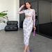 Trendy New Fashion Women's Gradient Printed Dress Slim Fit Long Sleeve Casual Dress For Women Spring Autumn Daily Outfit_ecoleips.com