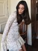 JULISSA MO Turtleneck Sexy Hollow Out Ruffles Women Dress White Flare Sleeve A-line Dress Summer Skinny Elegant Party Club Dress_ecoleips.com