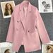 Women's Clothing Women's Slimming Suit Jacket Korean Style Casual Metal Buckle Spring Autumn Versatile Commuting Outerwear_ecoleips.com