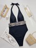 Women's One Piece Swimsuit Sexy Swimwear European American Style Bikini Cross-Over Design For Summer Fashionable Clothing_ecoleips.com