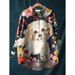Women's Animal Print Casual Long Sleeved Shirt Hawaiian Style Polyester Blouse For Spring/Summer Fashion_ecoleips.com