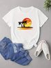 Summer Fashion T-Shirt Trendy Loose Fit Casual Short Sleeve Printed Top-824_ecoleips.com