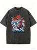 Retro Skateboard Shoe Pattern Women's Clothing, Graffiti Style T-shirt, Loose Round Neck Design, Street Style Short-sleeved Top._ecoleips.com
