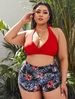 Verve New Women's Sexy Printed Plus Size Bikini Two-Piece Swimsuit_ecoleips.com