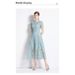 Women's Hepburn Inspired White Evening Dress French Chic Light Luxury Short Sleeved Water Soluble Lace Long Skirt_ecoleips.com