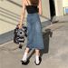 Women's Clothing Denim Skirt Spring High Waist Hip Skirt New Retro Straight Loose A Line Mid Length Skirt_ecoleips.com
