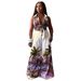 20158 Fashion Women's Printed Sleeveless Shirt Collar Wide-leg Pants Set_ecoleips.com