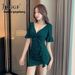 5132 New Style Sexy Deep V-neck, Low-cut Women's Clothing, Waist-cinching, Slimming, Bodycon Short Dress, Nightclub_ecoleips.com
