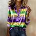 Women's 3D Printed Satin Blouse V-Neck Long Sleeve Flowy Polyester Top for Office And Date Night Multicolor Sizes S to 5XL_ecoleips.com