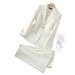 Women's Clothing Elegant Stretch-Fit Women's Business Suit Set - Professional Blazer & Pants Office Wear, White, Polyester-Spandex Blend, S-XXL_ecoleips.com