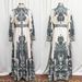 Women's Clothing Positioning Flower Long Skirt Muslim Dress Lantern Sleeve Waist Long Big Swing Dress_ecoleips.com