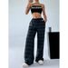 Streetwear Camo Print Jogger Pants For Teens, Elastic Waist Relaxed Fit Wide Leg Trousers, Stretchable & Stylish Polyester Pants_ecoleips.com