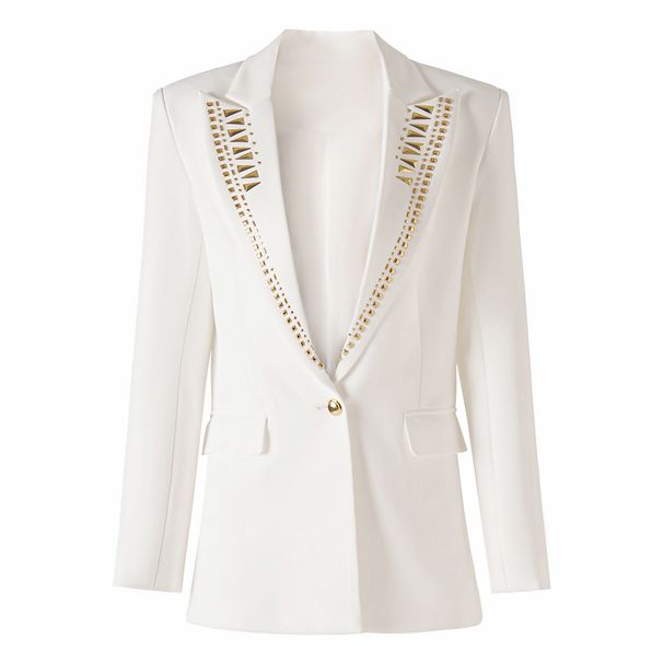 Women's Clothing Autumn Metal Piece Hot Diamond Design One Button Temperament Small Suit _ecoleips.com