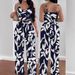 Women's Thin Strapped Elastic Vest Top Wide Leg Drawstring Trousers Set_ecoleips.com