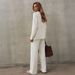 Women's Clothing Women's Knitted Collar Sweater Set Long Sleeved Top And Trousers Two Piece Warm Autumn Winter Style_ecoleips.com