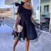 Women's Clothing New Women's One Shoulder Sleeveless Mesh Splicing Large Swing Dress Skirt_ecoleips.com