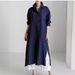 Women's Loose Cotton Linen Shirt Dress Long Irregular Cardigan_ecoleips.com