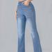 Women's Clothing Jeans Elastic Waist Stretch Washed Jeans Flared Pants_ecoleips.com