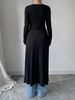 Women's Clothing Elegant Longline Button-Up Cardigan – Slim-Fit V-Neck Cover-Up For Women (Black/Navy)_ecoleips.com