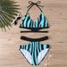 Women's Clothing Plus Size Cross-Strap Triangle Bikini Set - Strappy Swimsuit For Spring Fashion Regular Fit Polyester_ecoleips.com
