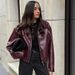 Women's Clothing Vintage Leather Jacket – Distressed Biker Style With Asymmetrical Zipper (Black, Oversized Fit)_ecoleips.com