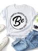Women's Oversized T-Shirt Positive Circle Slogan Graphic Casual Loose Short Sleeve Daily Top_ecoleips.com